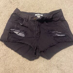 Black Jean Shorts